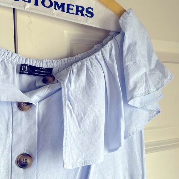 LIKE NEW! Zara off the shoulder ruffle dress - Picture 4 of 7